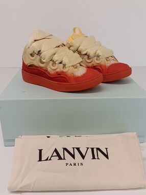 Lanvin Women's Curb Radiant Spray Effect Low Top Sneakers - Yellow/Red